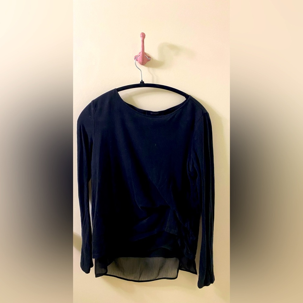 All Saints Black Long Sleeve Top